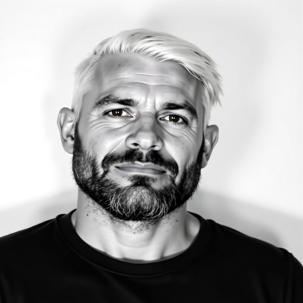 Gray Hair and Dark Beard