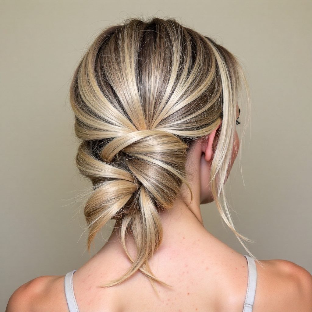 Curly Updo with Flowers