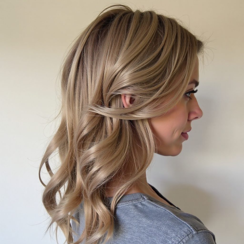 Voluminous Low Ponytail Hairstyle