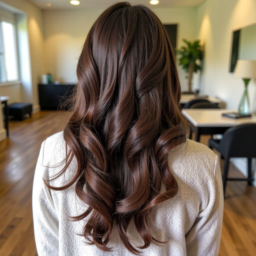 Half Updo Hairstyle for Long Wavy Hair