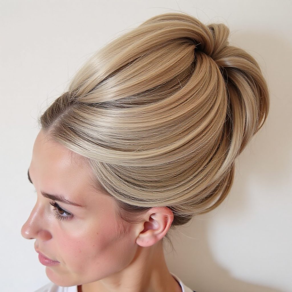 Large Messy Bun with 90s Flair