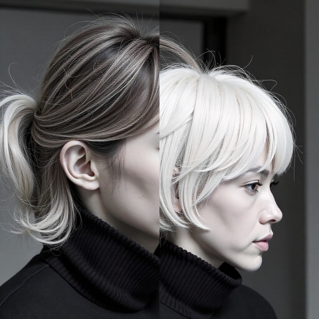 High Fade Two Block Haircut for Wavy Hair
