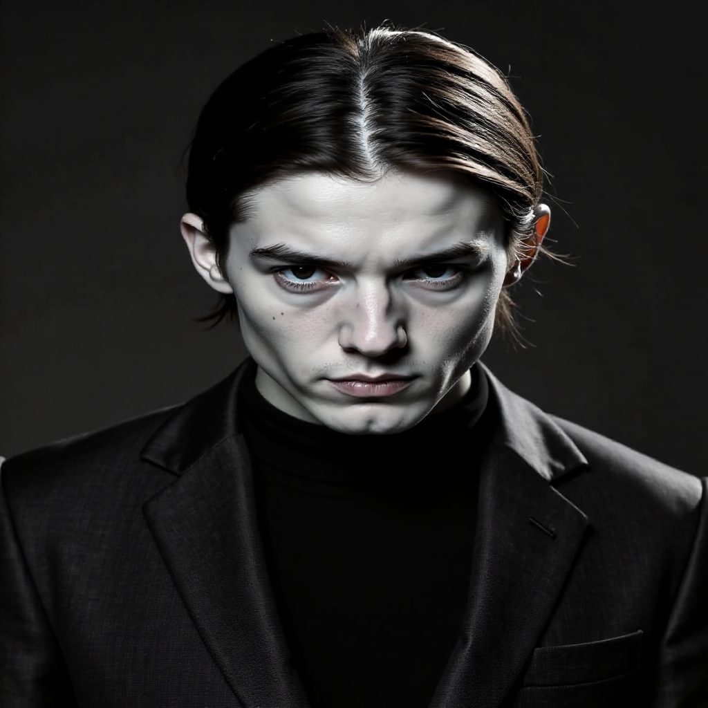Asian Male Hairstyle with Clean Middle Parting and Slicked Sides