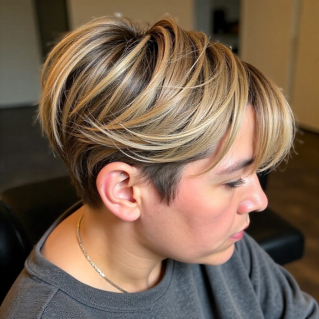 Undercut Pixie for Black Women with Relaxed Thick Hair