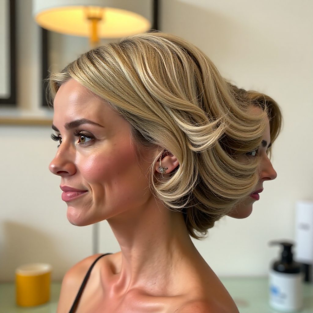 Stacked Short Cut for Older Women with Thick Wavy Hair