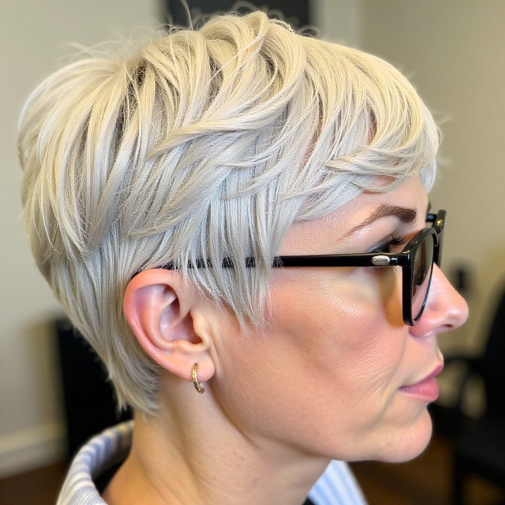 Short Gray Hair with Taper Undercut