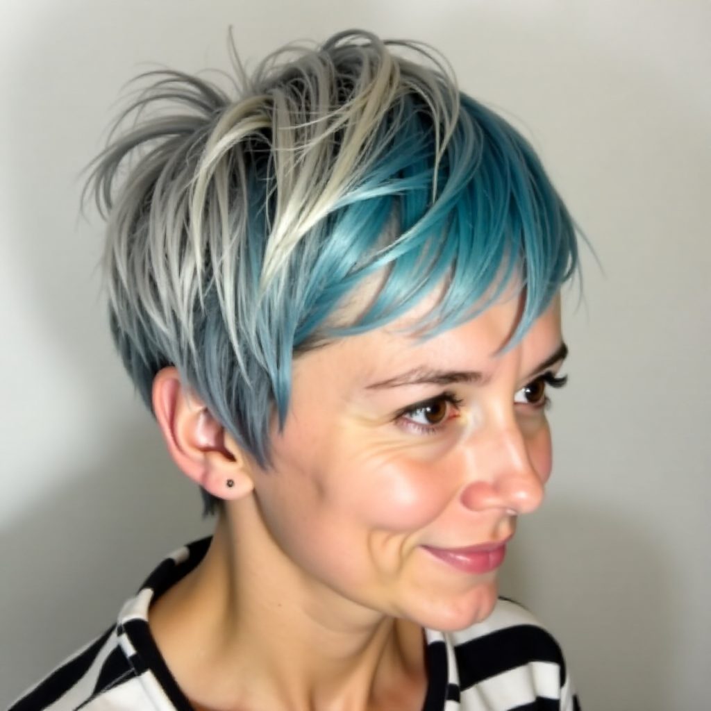 Short Messy Haircut for Older Women