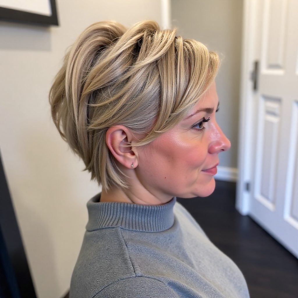 Bob with Layers and Gray Blending for Thick Hair