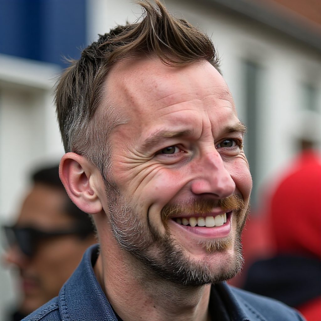 Elegant Pompadour with Beard for Oval Face Shape