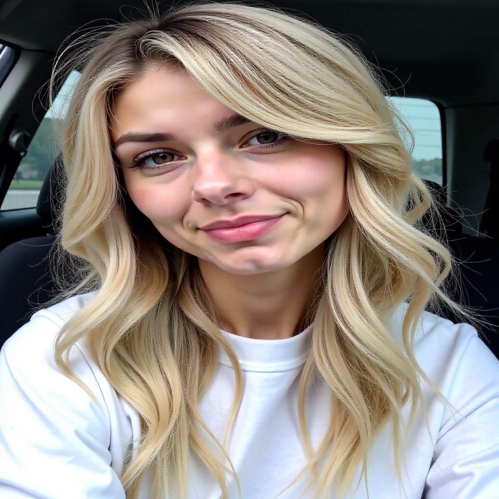 Blonde Hairstyle with Long Curtain Bangs