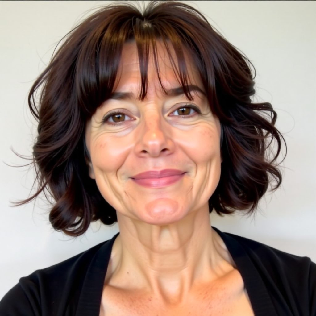 Short WavyBob with Wispy Parted Bangs