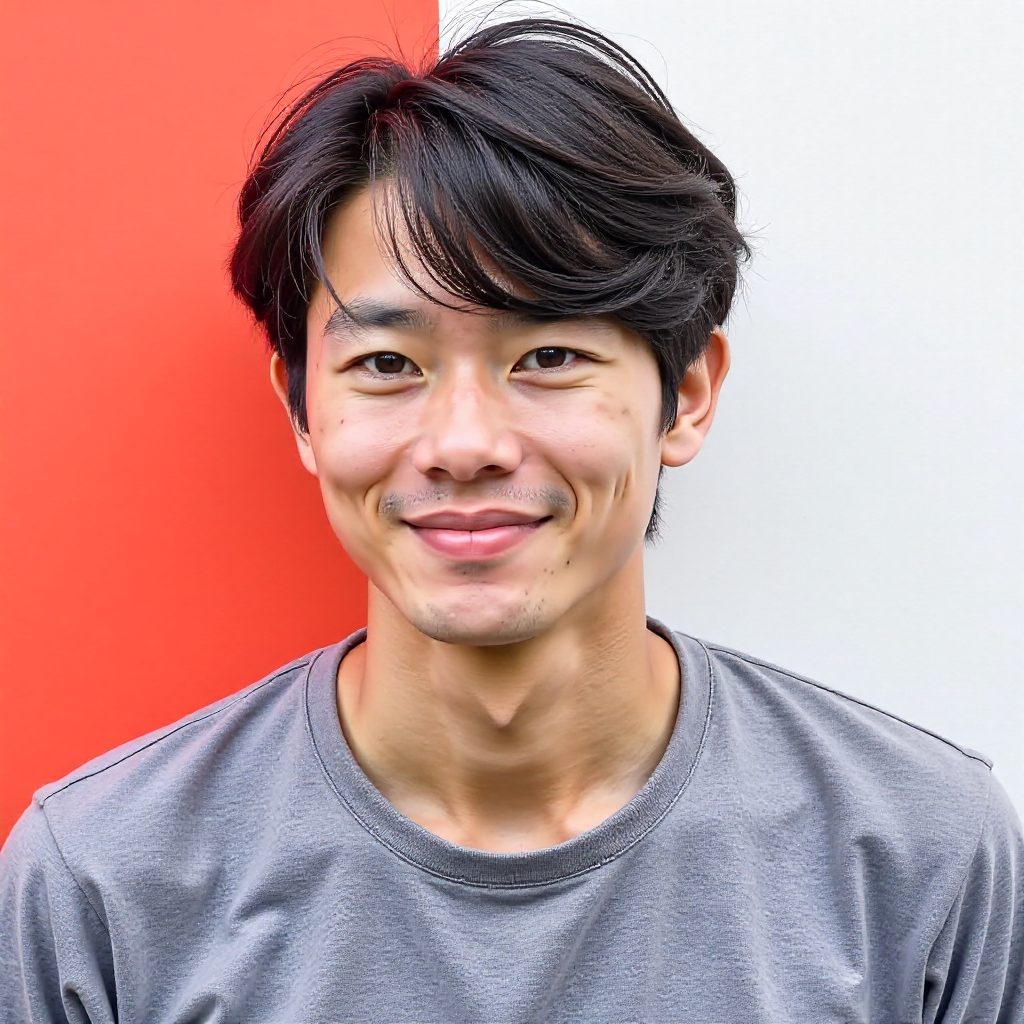 Messy Wavy Mens Hairstyle with Bangs
