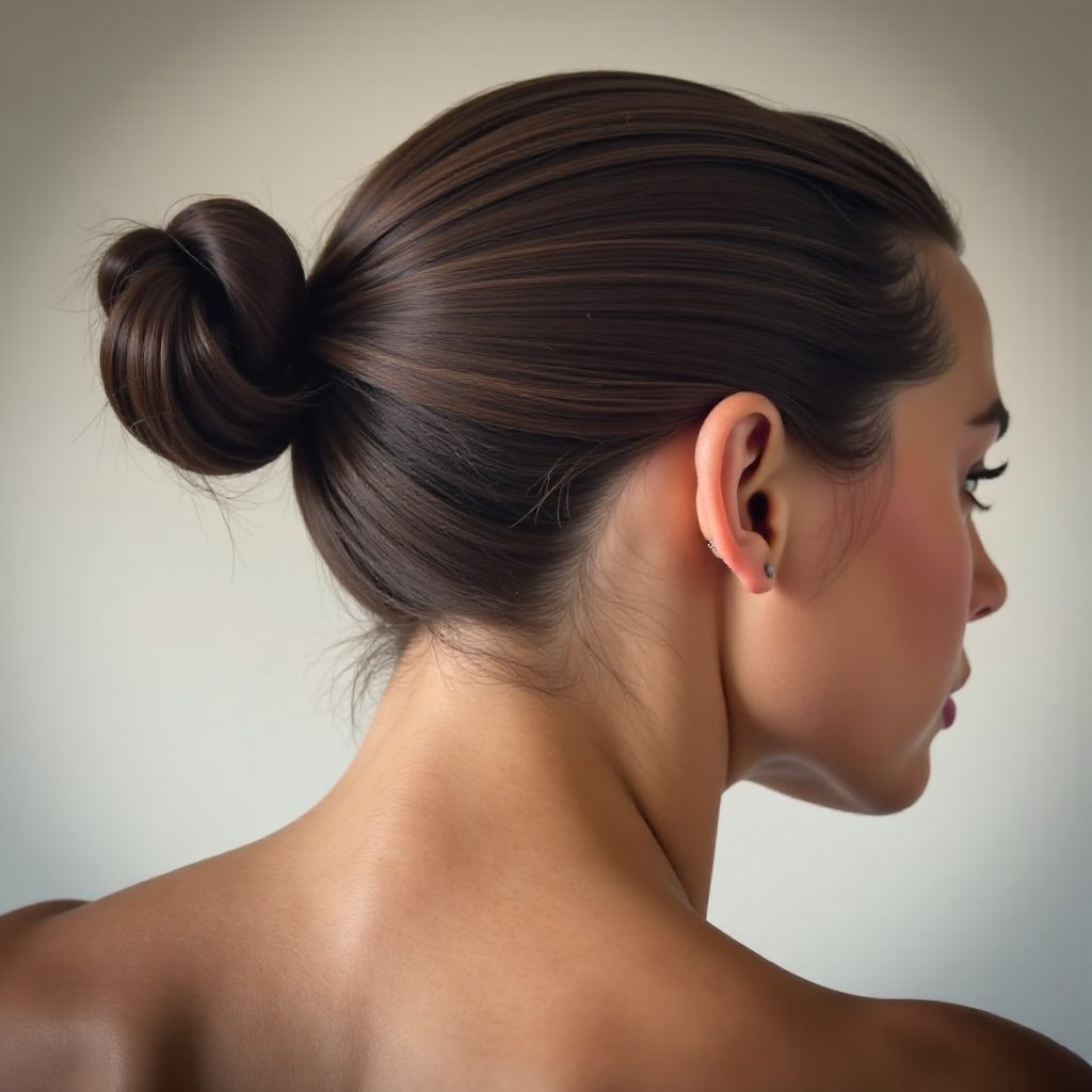 Men Bun with Nape Undercut for Men with Fine Hair