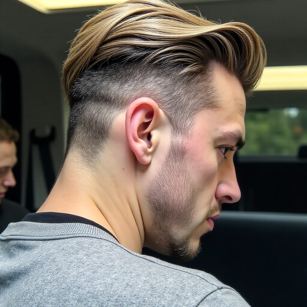 Neat High Pomp Hairstyle for Older Men