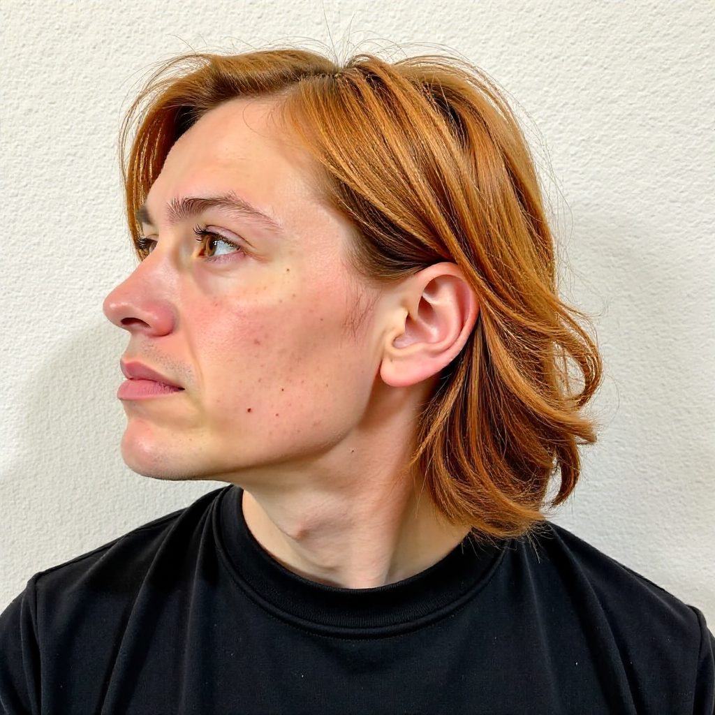 Wavy Mullet on Naturally Red Hair