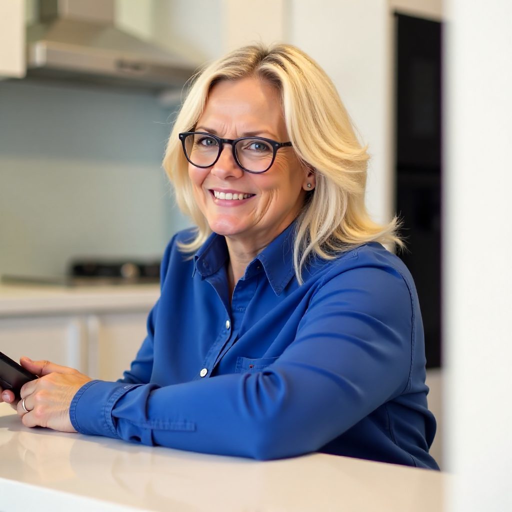 Medium Straight Hairstyle and Glasses for over 60
