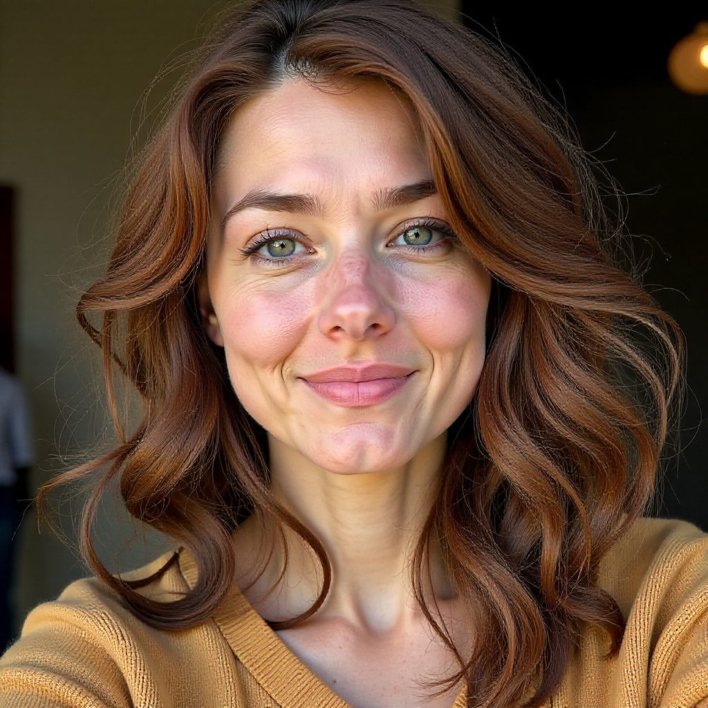 Medium Wavy Hair for Overweight Women Over 40