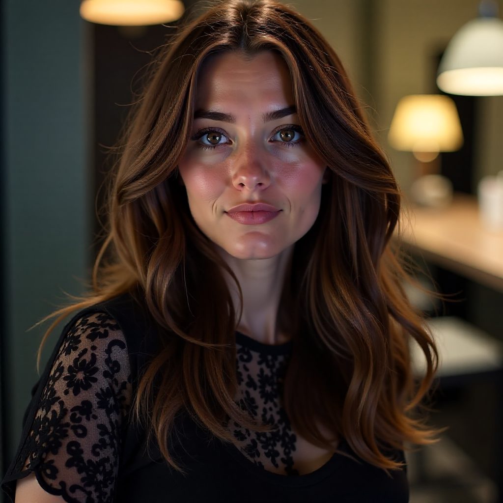 Long Thick Hair with Layers and Bangs for Plus Size Women
