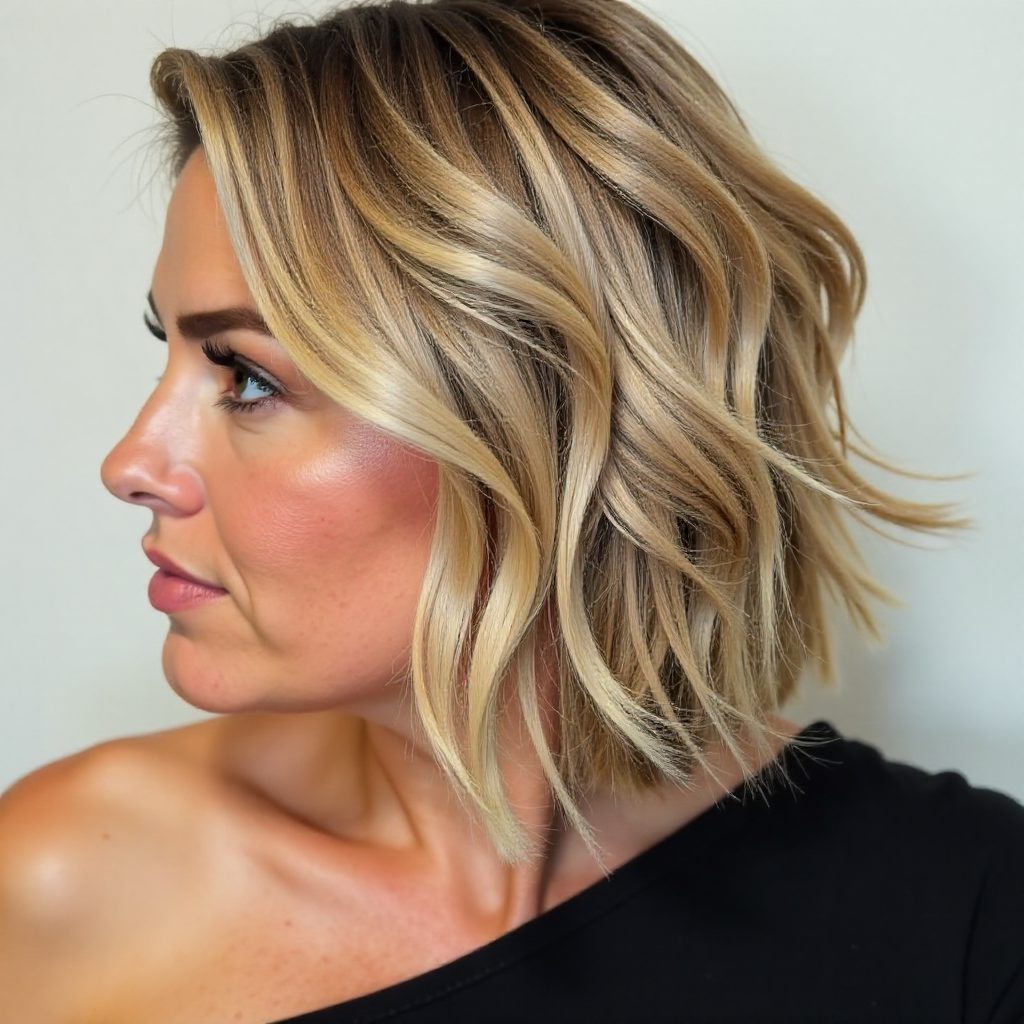 Plues Size Wavy Bob Hairstyle