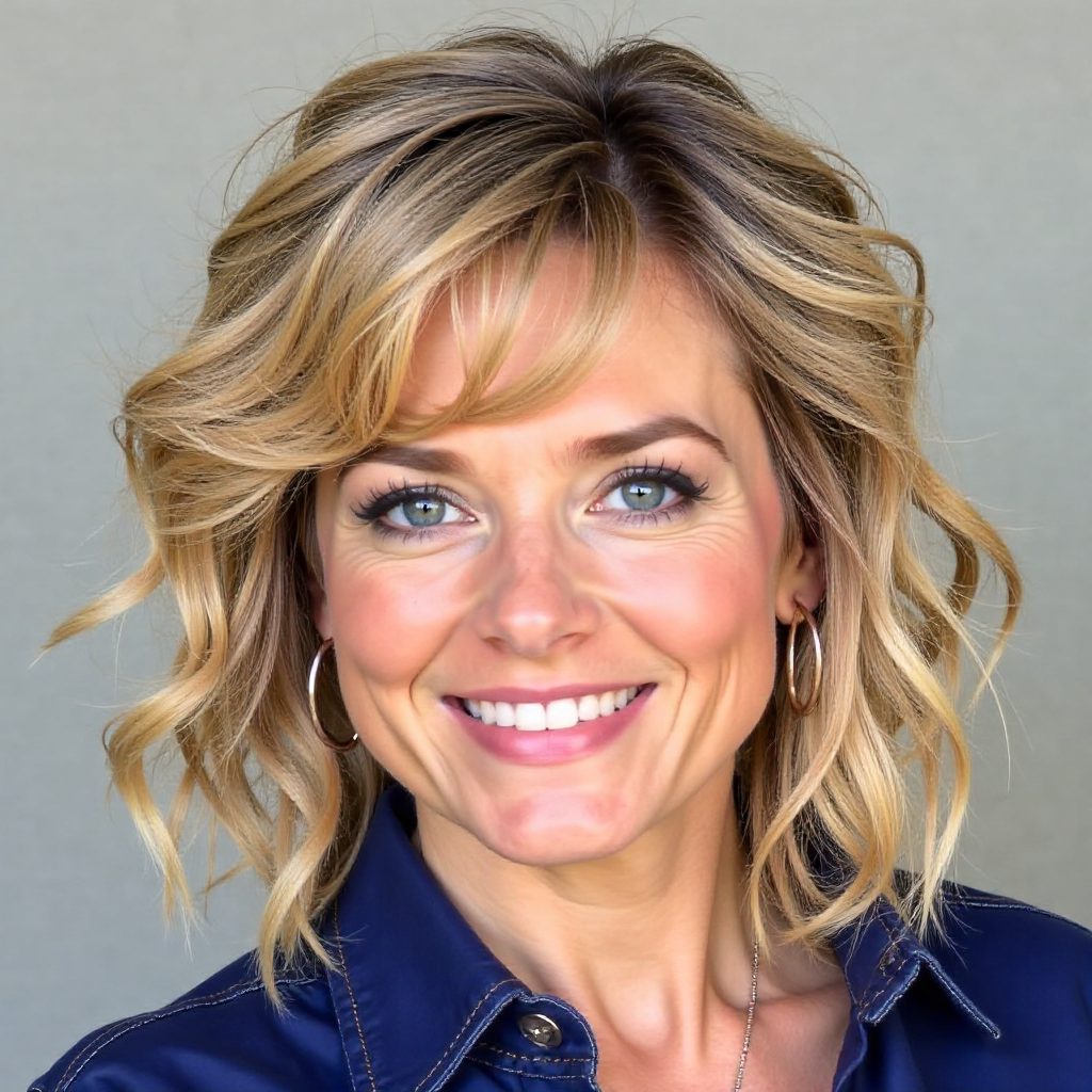 Curly Shag for Thin Hair and Round Face Shape