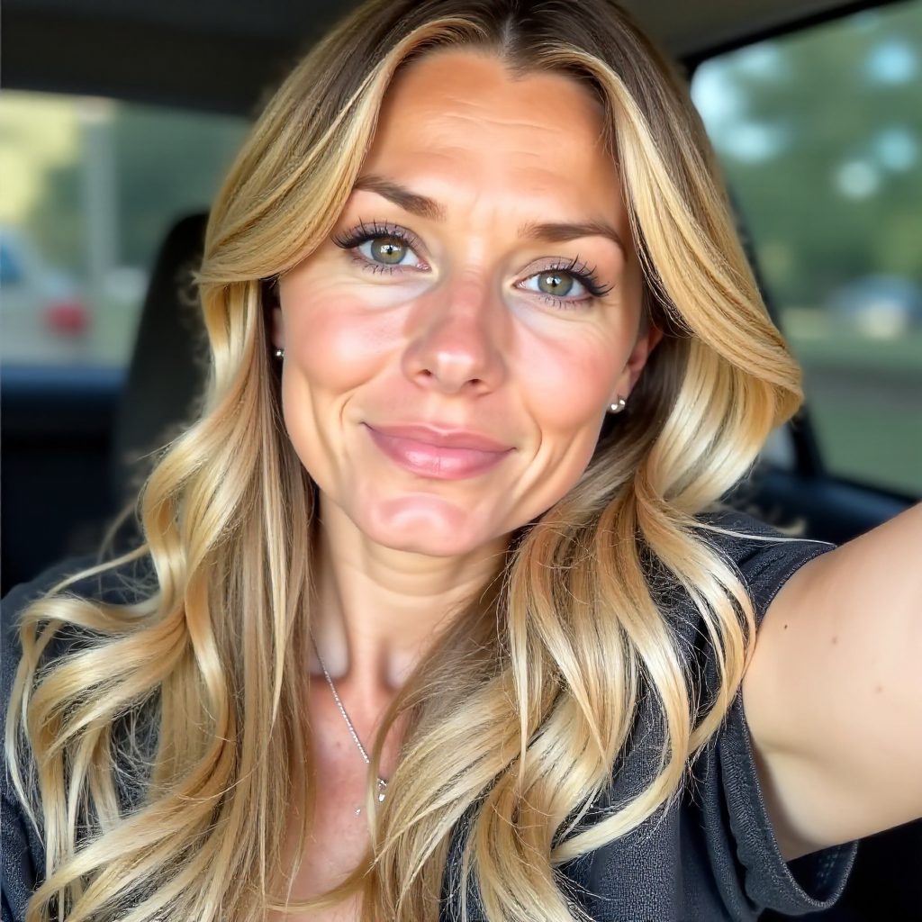 Long Blonde Waves for Overweight Women over 40 with Thin Hair