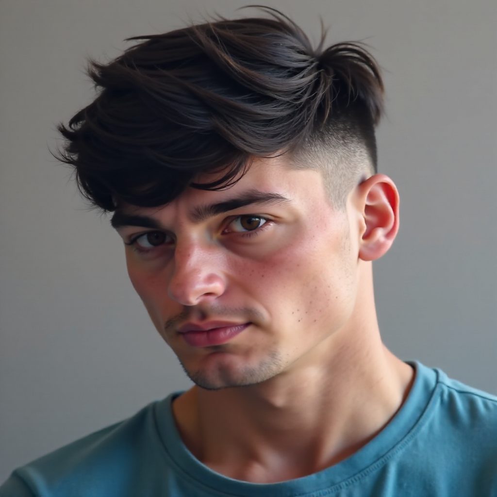 Short Sides and Longer Curly Fringe Hairstyle