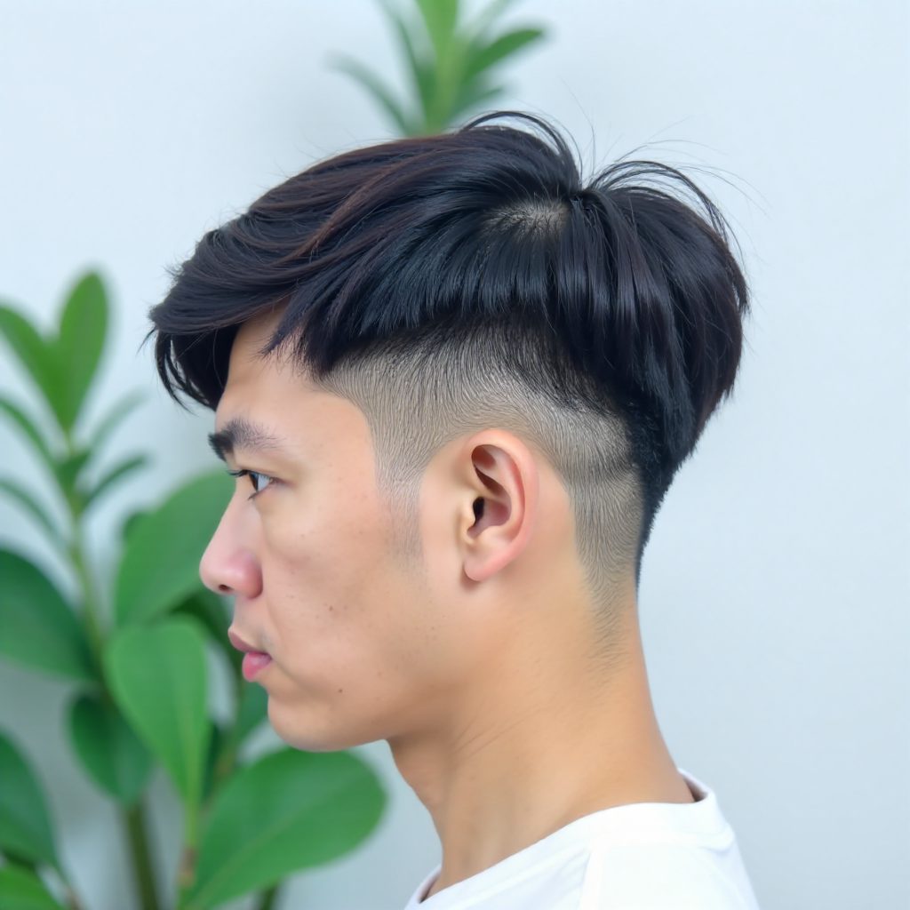 Taper Fade and Fringe Hairstyle for Straight Hair