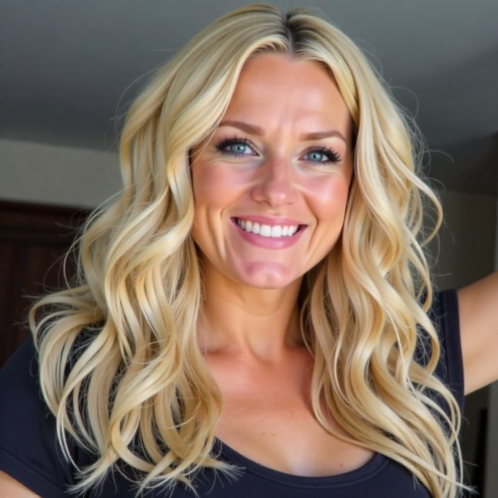 Long Blonde Waves to Balance Square Face Shape