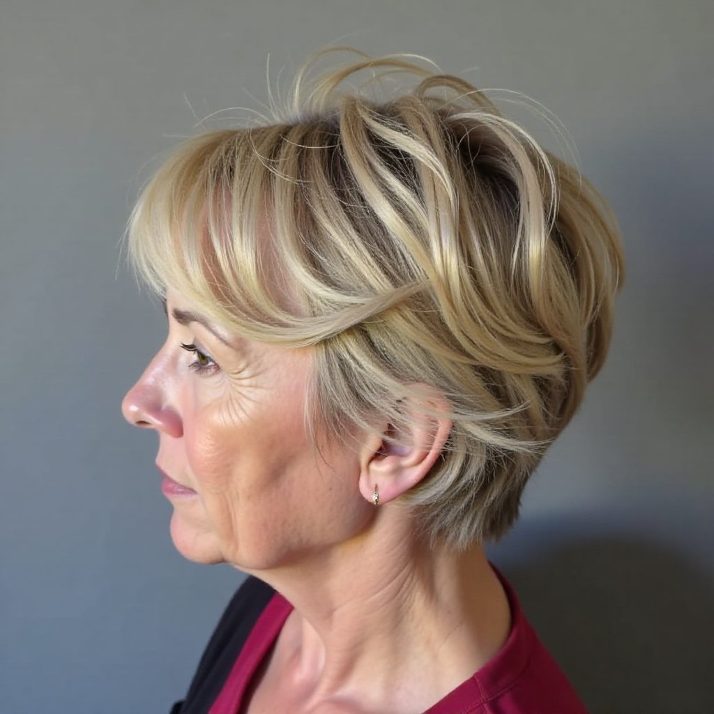 Long Pixie with Lowlights and Highlights