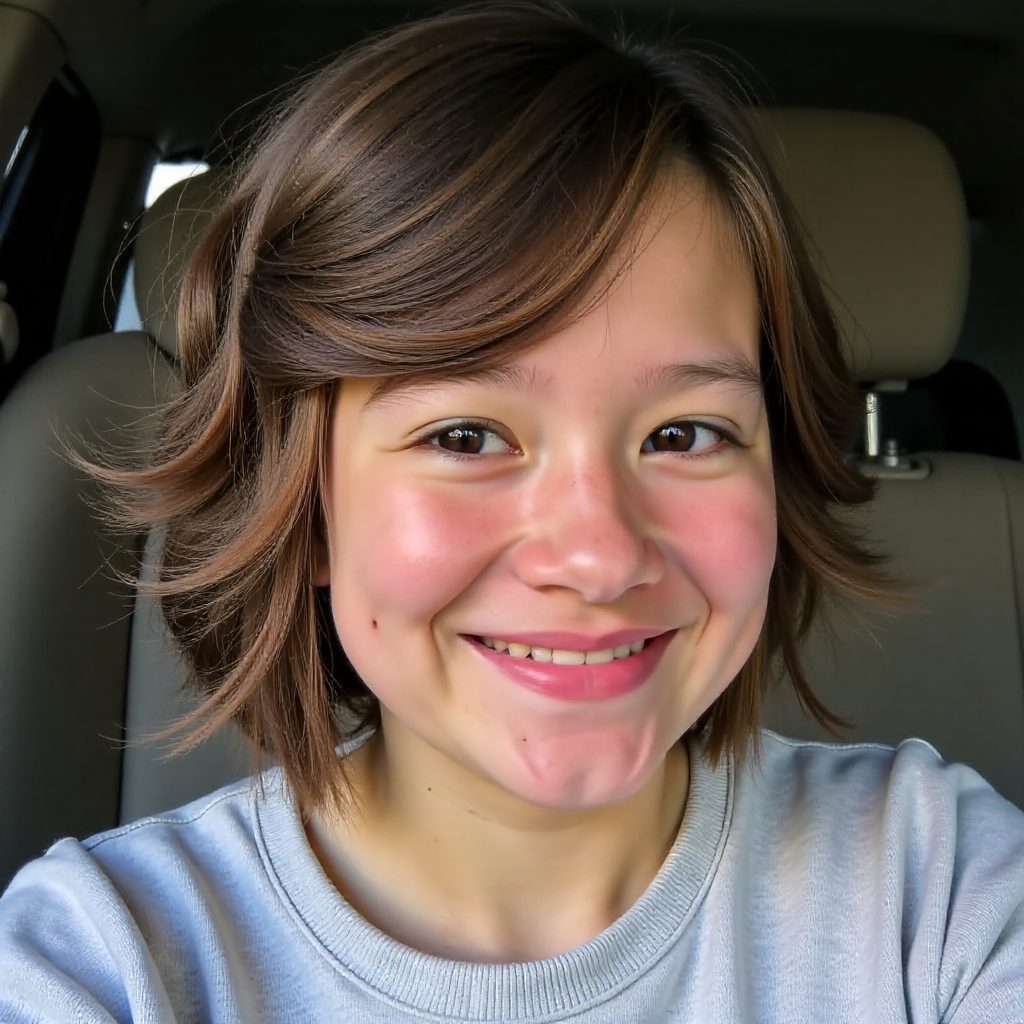Short Fluffy Bob with Fringe