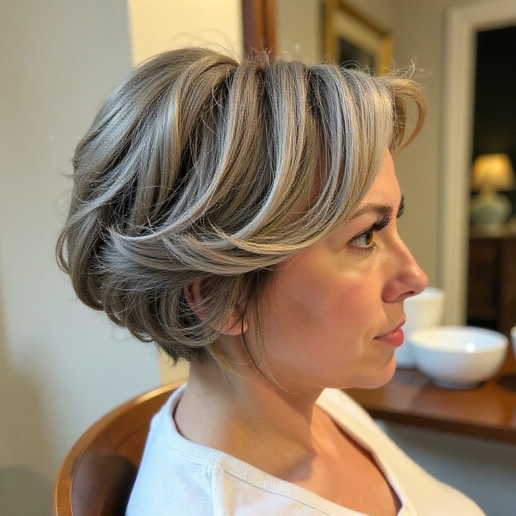 Short Stacked Bob with Wispy Layers
