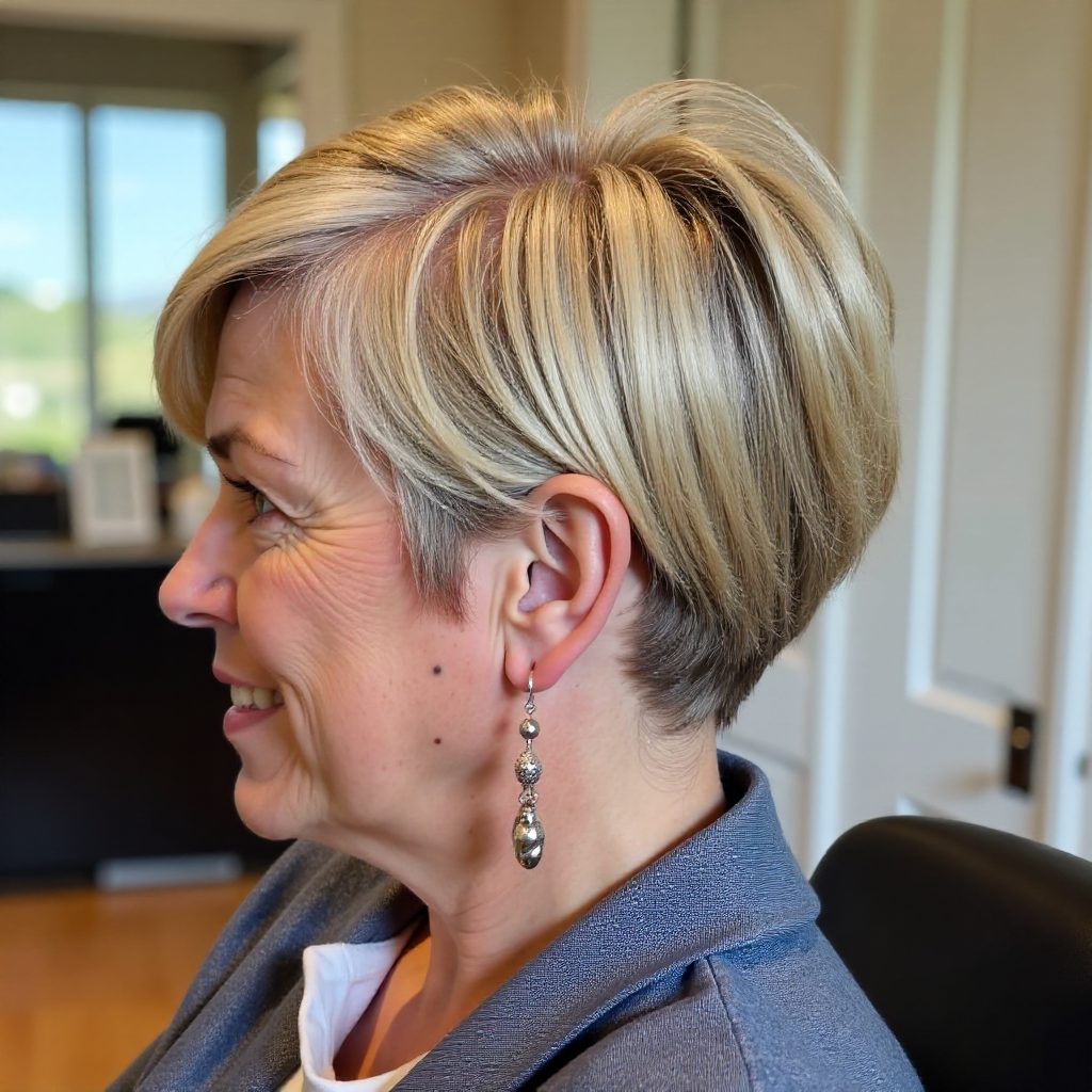 Short Choppy Pixie for Thin Gray Hair