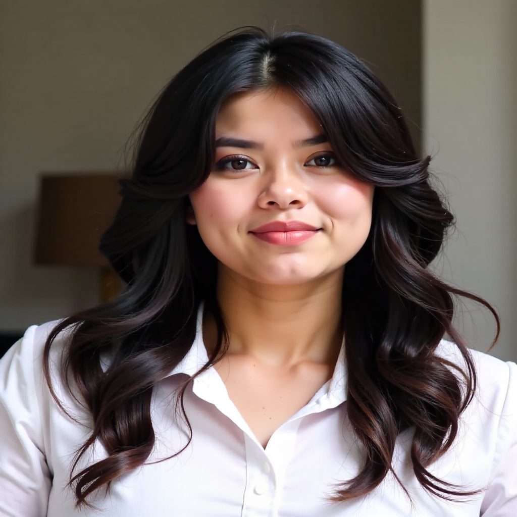 Medium Length Waves for Thick Hair