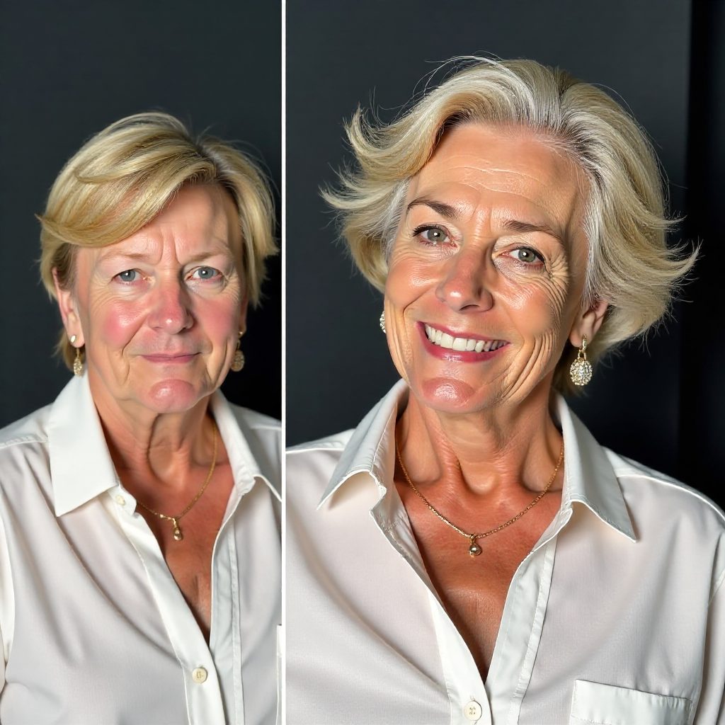 Short Graduated Bob with Side Swept Bangs