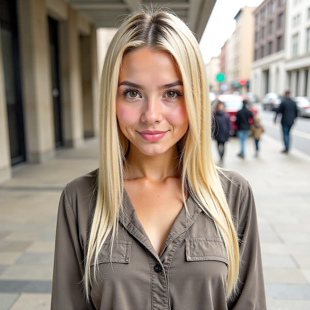 Icy Blonde Straight Hairstyle