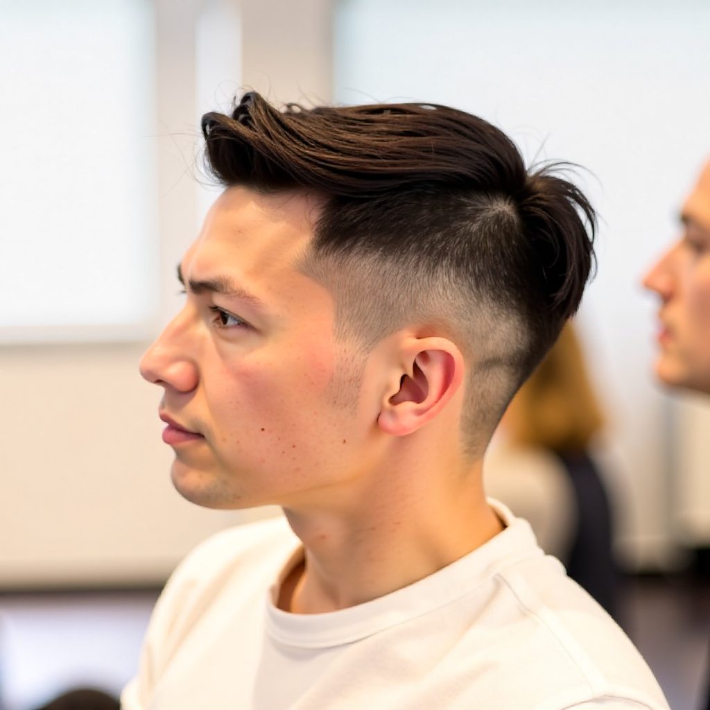 Taper Fade Crew Cut with Spikes