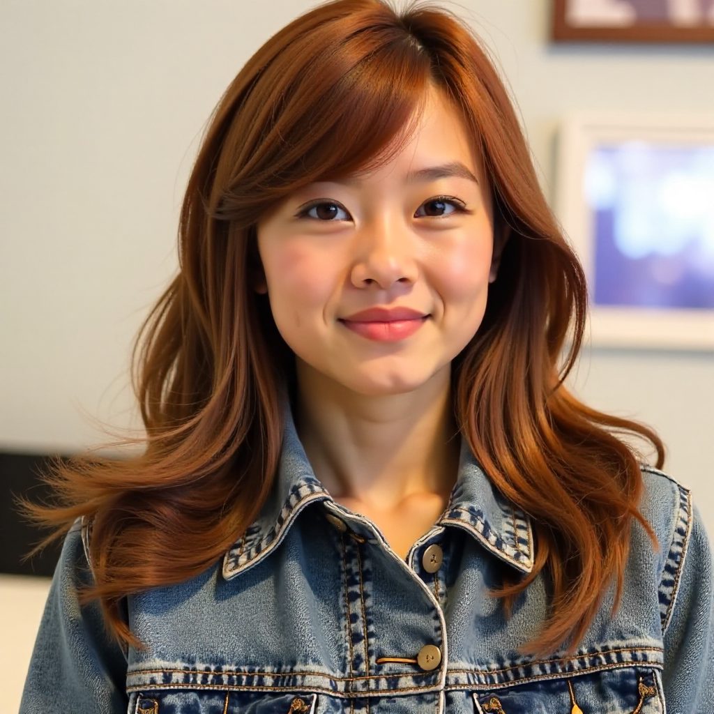 Caramel Brown Hair with Wispy Bangs