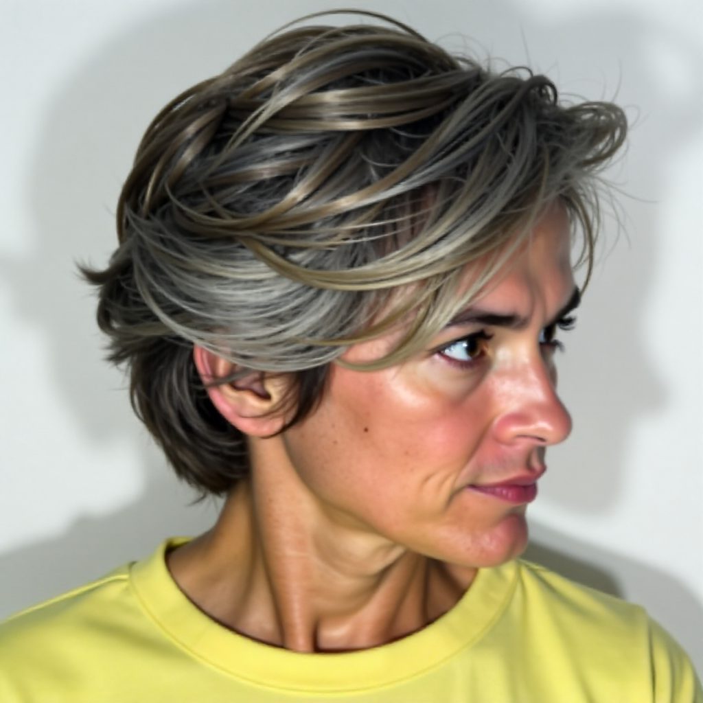 Voluminous Pixie Cut for Women Over 60