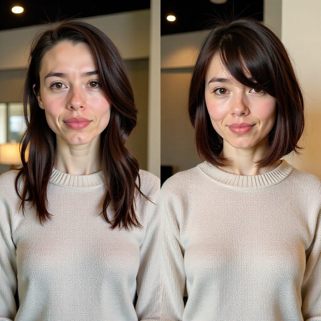 Side Bangs for Long Layered Bob