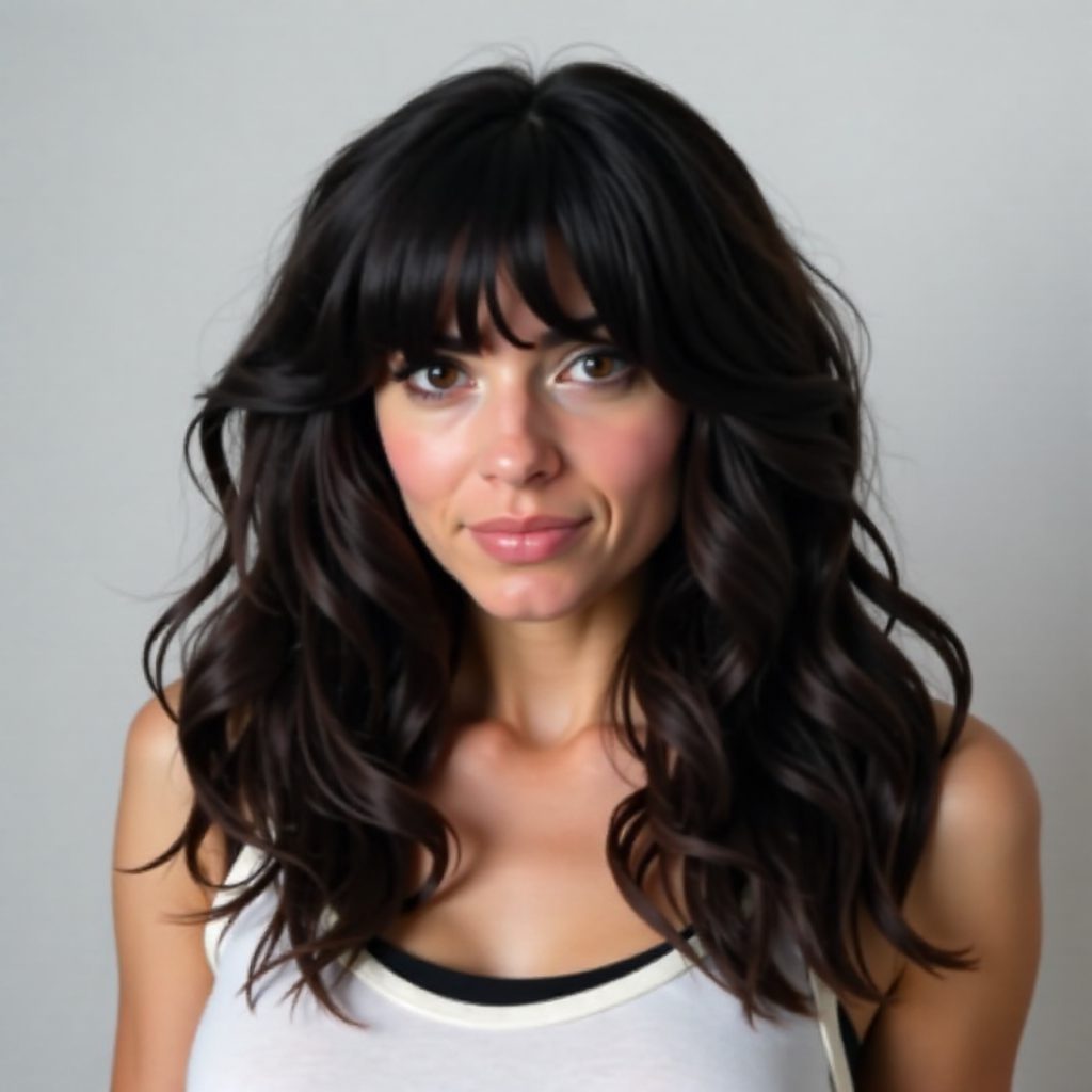 Long Thick Hair with Shaggy Layers