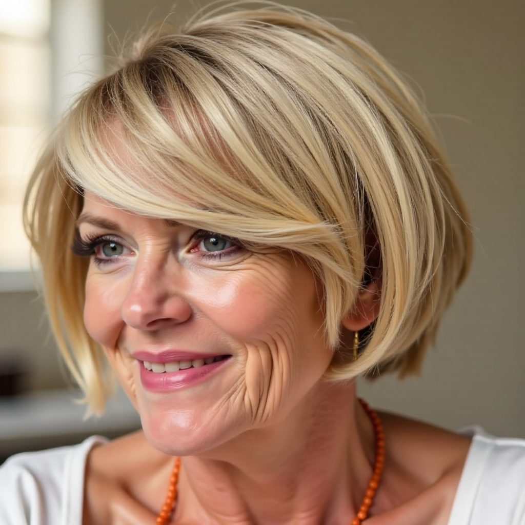 Inverted Bob for Chubby Face and Saggy Neck
