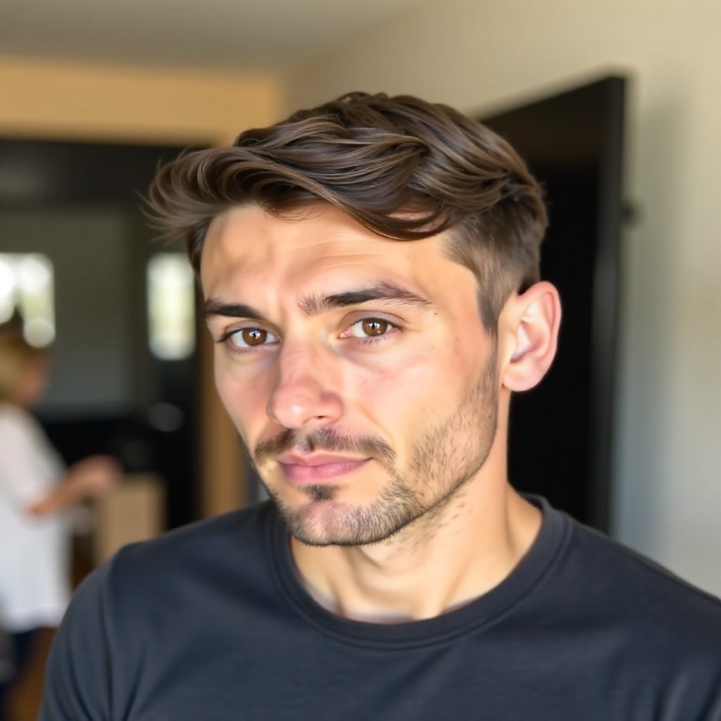 Crew Haircut with Slicked Back