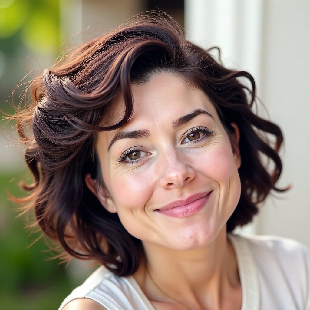 Delightful Curly Hairstyle for Over 50