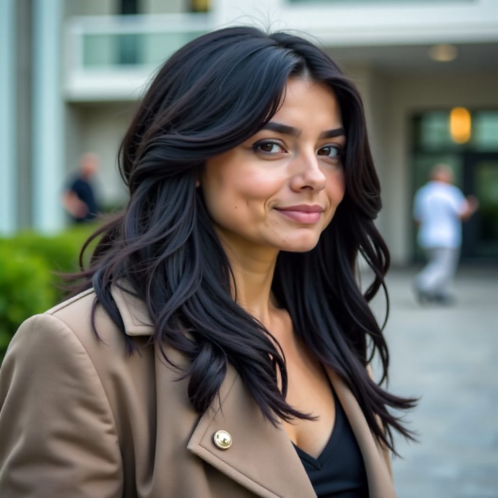 Chic Layered Style for Wide Cheekbones
