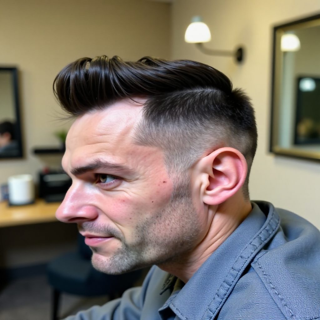 Fade Crew Cut with a Quiff