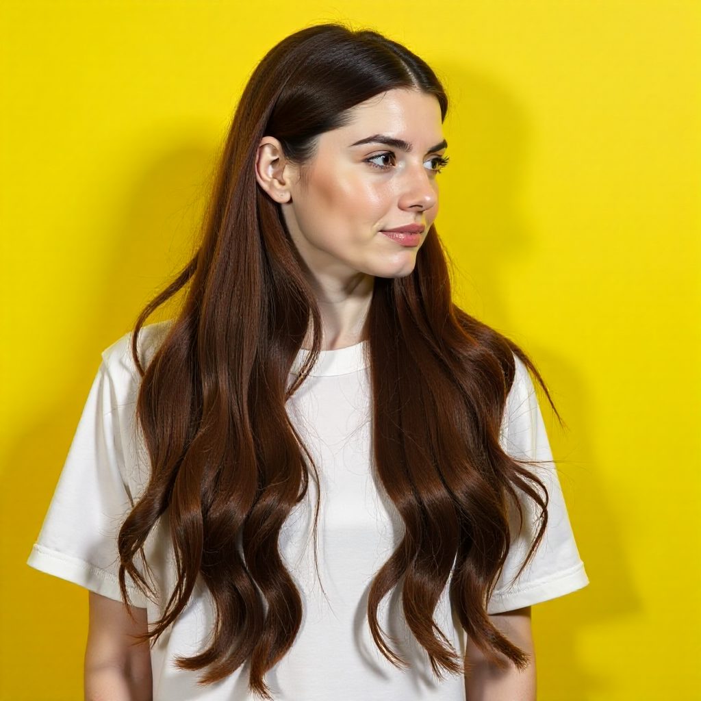 Waist Length Hair with Micro Bangs