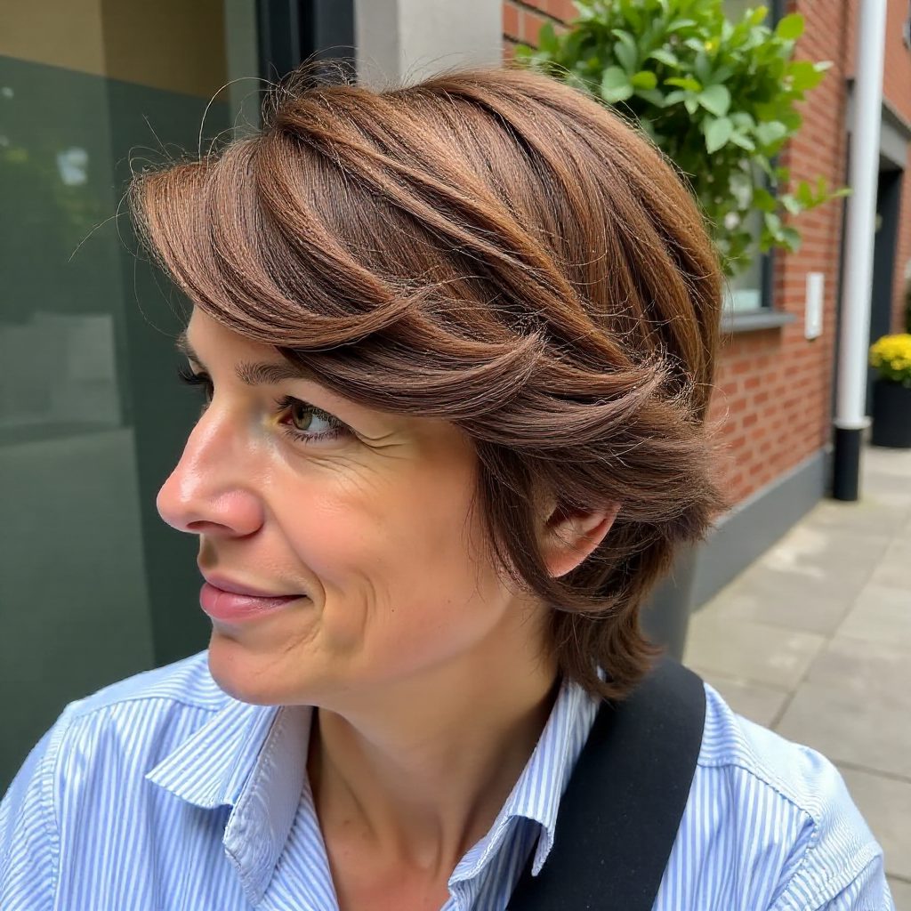 Naturally Curly Bob with Shaggy Layers