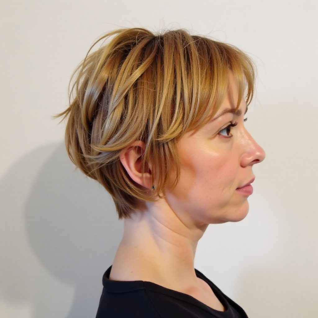 Long Ginger Pixie with Layers Throughout