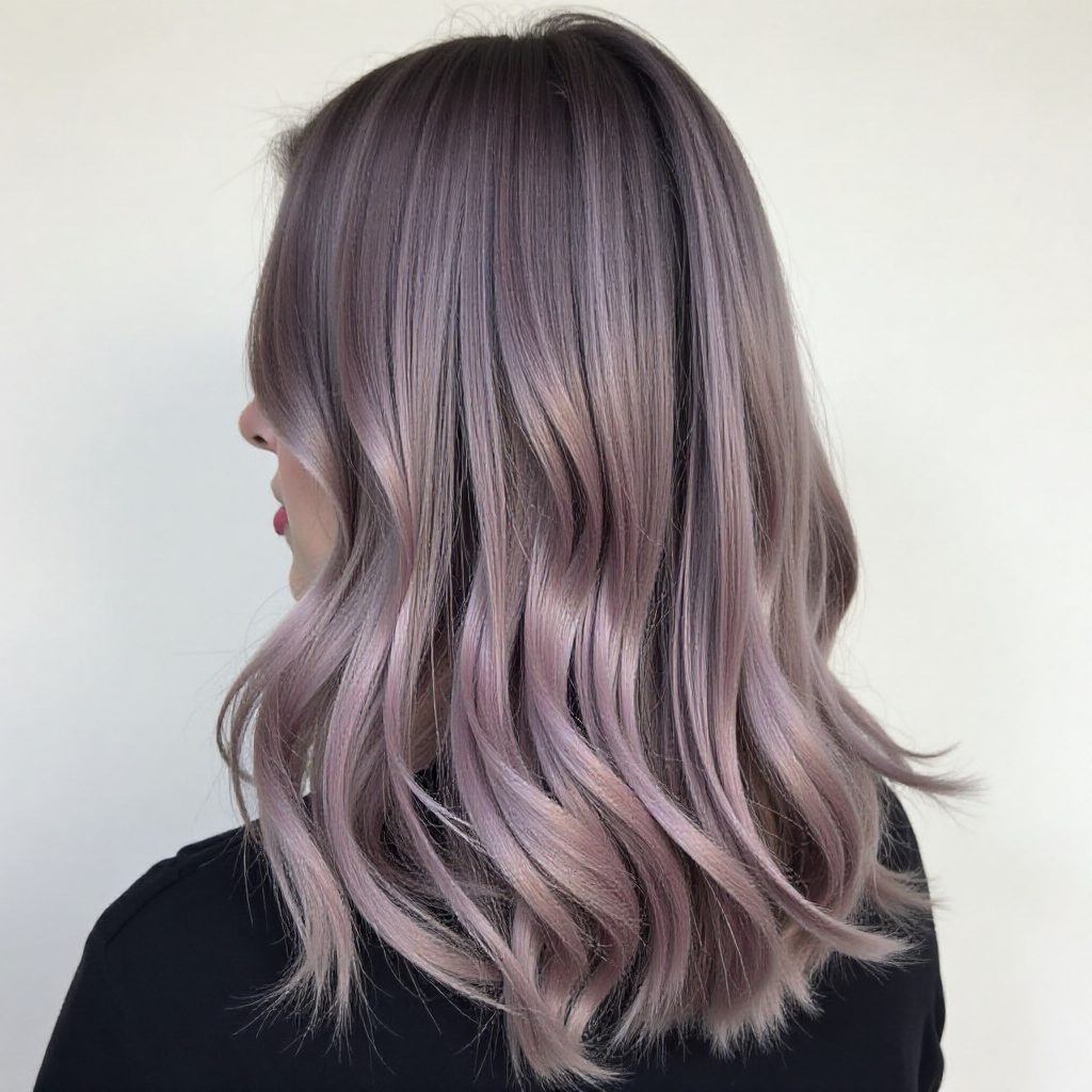 Pastel Lavender Hair with Darker Roots