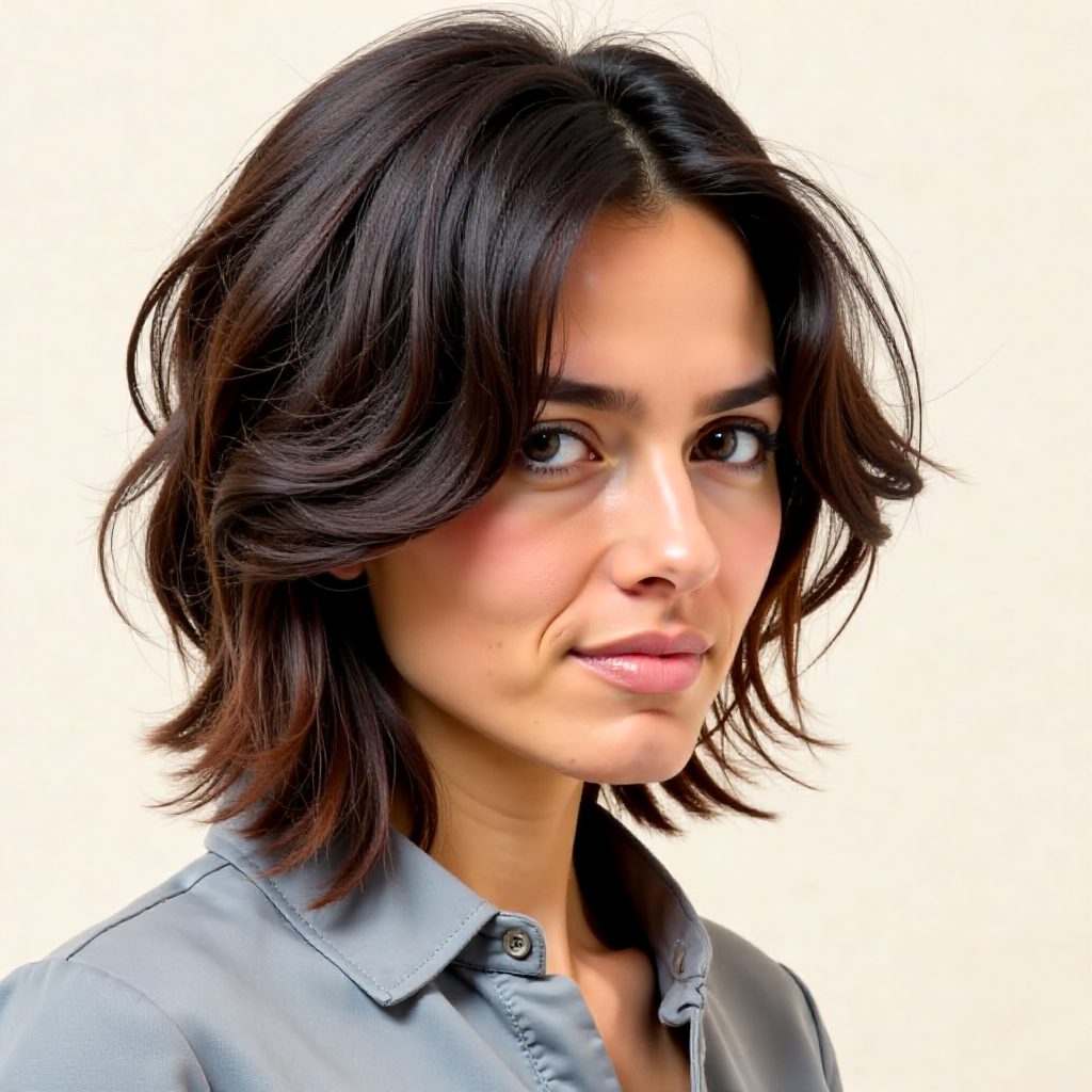 Shoulder Length Wavy Shaggy Mullet